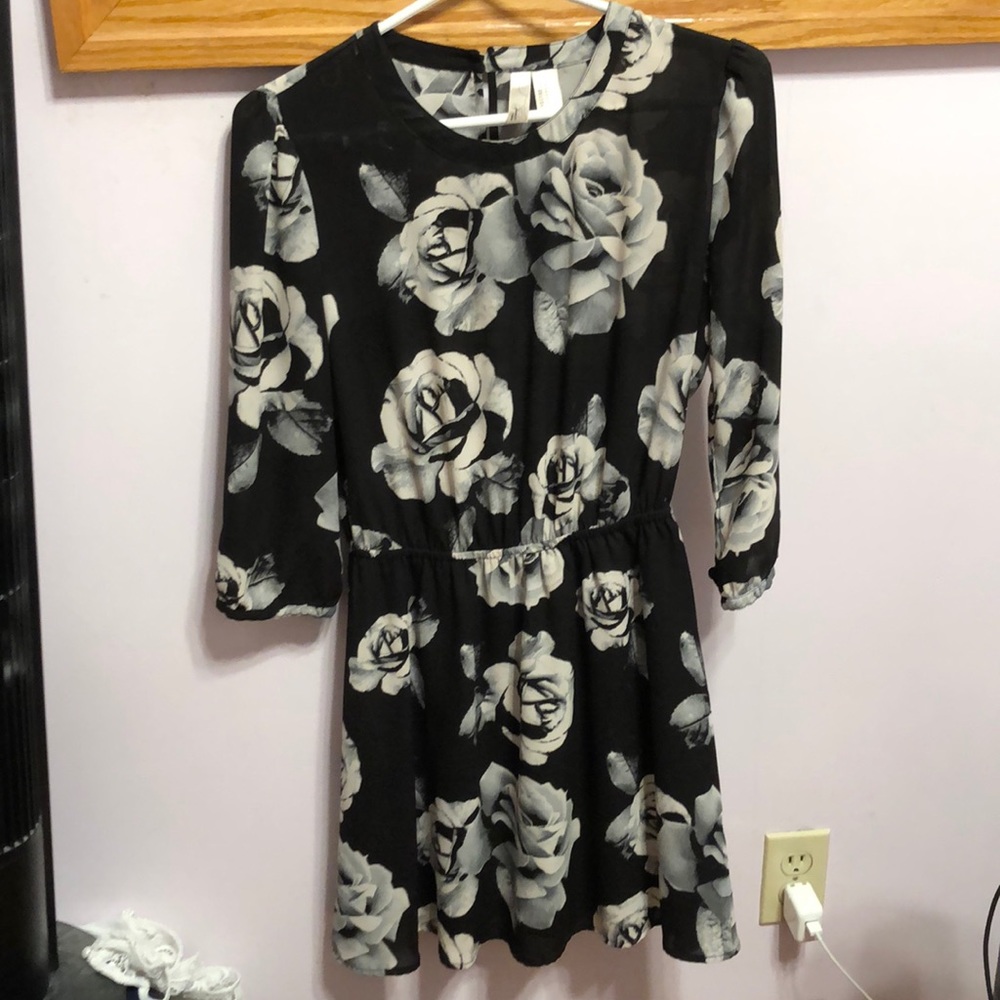 Black and grey floral dress